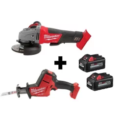 Best reviews of ๐งจ Power Tool Combo Kits Milwaukee M18 FUEL 18-Volt 4-1/2 In./5 In. Brushless Cordless Grinder W/ Paddle Switch & M18 FUEL Hackzall W/ Two 6.0Ah Batteries ๐