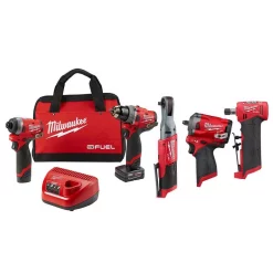Budget 🤩 Power Tool Combo Kits Milwaukee M12 FUEL 12-Volt Lithium-Ion Brushless Cordless Combo Kit (5-Tool) With 2 Batteries And Bag 🌟