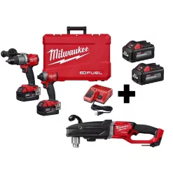 Brand new β Power Tool Combo Kits Milwaukee M18 FUEL 18-Volt Lithium-Ion Brushless Cordless π¨ Hammer Drill/Right Angle Drill/ Impact Driver Combo Kit (3-Tool) π