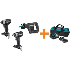 Best reviews of ๐ Power Tool Combo Kits Makita 18V LXT Sub-Compact Brushless Recipro Saw, 3/8 In. Impact ๐ง Wrench And 1/2 In. Impact ๐ง Wrench W/ Bonus 18V LXT Starter Pack ๐