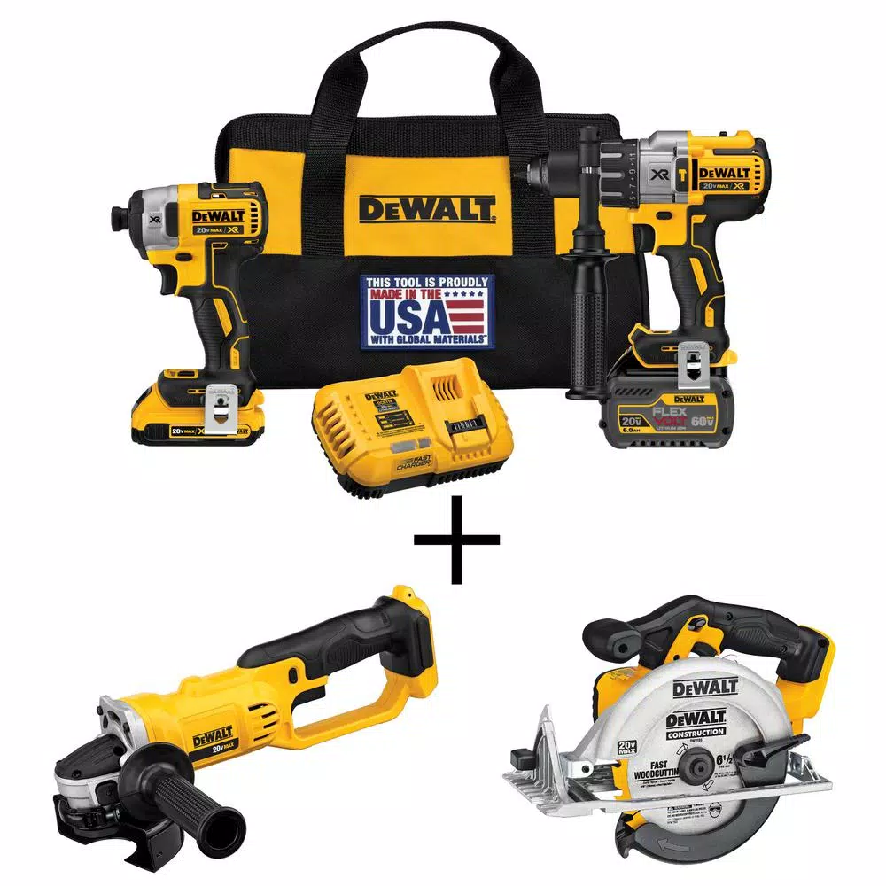 Wholesale ๐ Power Tool Combo Kits DEWALT 20-Volt MAX Cordless Brushless Combo Kit (2-Tool) With (1) FLEXVOLT 6.0Ah, (1) 20-Volt 2.0 Battery, Circ Saw & Grinder โ 3 Wholesale ๐ Power Tool Combo Kits DEWALT 20-Volt MAX Cordless Brushless Combo Kit (2-Tool) With (1) FLEXVOLT 6.0Ah, (1) 20-Volt 2.0 Battery, Circ Saw & Grinder โ