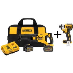 Top 10 ❤️ Power Tool Combo Kits DEWALT FLEXVOLT 60-Volt MAX Lithium-Ion Cordless Brushless Reciprocating Saw With (2) Batteries 2Ah And Bonus Impact Driver 🔥