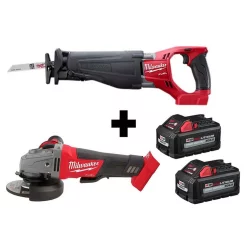 Top 10 🛒 Power Tool Combo Kits Milwaukee M18 FUEL 18-Volt 4-1/2 In./5 In. Lithium-Ion Brushless Cordless Grinder With Reciprocating Saw And 2 Batteries 🔥