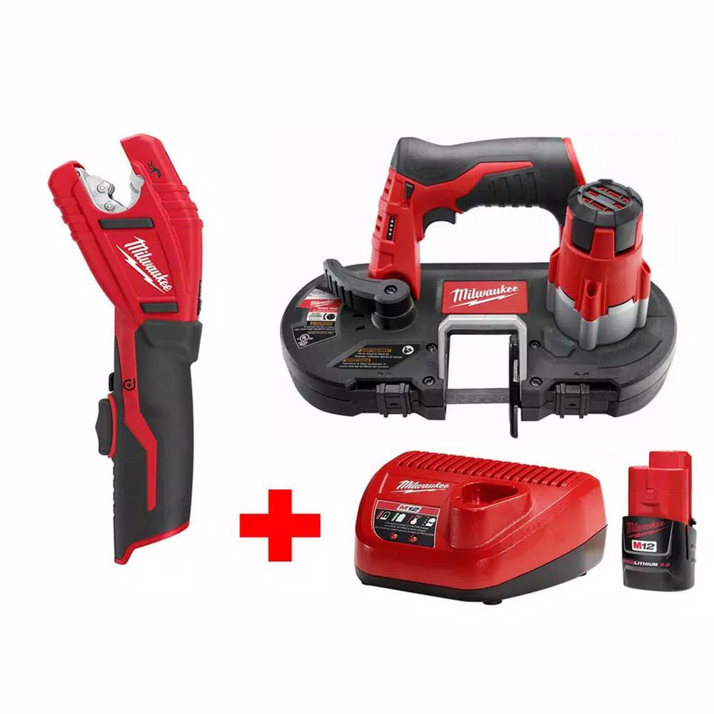 Brand new ๐ Power Tool Combo Kits Milwaukee M12 12-Volt Lithium-Ion Cordless Sub-Compact Band Saw And Copper Tubing Cutter Combo Kit W/(1) 2.0Ah Battery And Charger ๐ 3 Brand new ๐ Power Tool Combo Kits Milwaukee M12 12-Volt Lithium-Ion Cordless Sub-Compact Band Saw And Copper Tubing Cutter Combo Kit W/(1) 2.0Ah Battery And Charger ๐