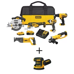 Promo ⭐ Power Tool Combo Kits DEWALT 20-Volt MAX Cordless Combo Kit (6-Tool) With (1) 20-Volt 4.0Ah Battery, (1) 20-Volt 2.0Ah Battery & 5in. Sander 🥰