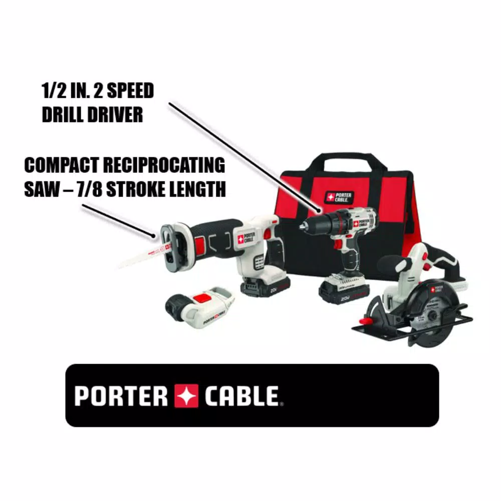 Coupon π Power Tool Combo Kits Porter-Cable 20-Volt MAX Lithium-Ion Cordless Combo Kit (4-Tool) π 4 Coupon π Power Tool Combo Kits Porter-Cable 20-Volt MAX Lithium-Ion Cordless Combo Kit (4-Tool) π - Image 2