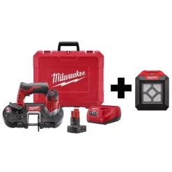 Buy ❤️ Power Tool Combo Kits Milwaukee M12 12-Volt Lithium-Ion Cordless Sub-Compact Band Saw XC Kit With M12 LED Flood Light 👍