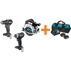 Top 10 😍 Power Tool Combo Kits Makita 18V LXT Sub-Compact Brushless 1/2 In. Driver Drill, Impact 🔧 Wrench And 6-1/2 In. Circ Saw With Bonus 18V LXT Starter Pack 🤩
