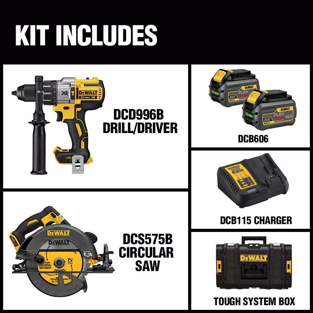 Buy โ Power Tool Combo Kits DEWALT FLEXVOLT 60-Volt Lithium-Ion Combo Kit (2-Tool) With (2) Batteries 6.0 Ah, Charger And 22 In. ToughSystem ๐งฐ Toolbox ๐ 4 Buy โ Power Tool Combo Kits DEWALT FLEXVOLT 60-Volt Lithium-Ion Combo Kit (2-Tool) With (2) Batteries 6.0 Ah, Charger And 22 In. ToughSystem ๐งฐ Toolbox ๐ - Image 2