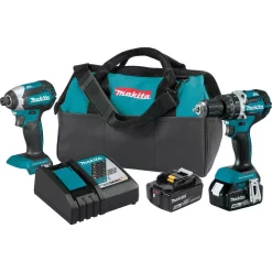 Flash Sale ๐ Power Tool Combo Kits Makita 18-Volt LXT Lithium-Ion Brushless Cordless ๐จ Hammer Drill And Impact Driver Combo Kit (2-Tool) W/ (2) 4Ah Batteries, Bag ๐ฅฐ