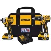 Best deal 🎉 Power Tool Combo Kits DEWALT 20-Volt MAX XR Cordless Brushless 🔨 Hammer Drill/Impact Combo Kit (2-Tool) With (1) 4.0Ah Battery & (1) 2.0Ah Battery 🤩