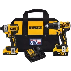 Best deal 🎉 Power Tool Combo Kits DEWALT 20-Volt MAX XR Cordless Brushless 🔨 Hammer Drill/Impact Combo Kit (2-Tool) With (1) 4.0Ah Battery & (1) 2.0Ah Battery 🤩
