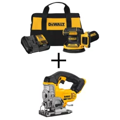 Best reviews of ✨ Power Tool Combo Kits DEWALT 20-Volt MAX XR Cordless Brushless 5 In. Random Orbital Sander With (1) 20-Volt Battery 2.0Ah & Jigsaw 🎉