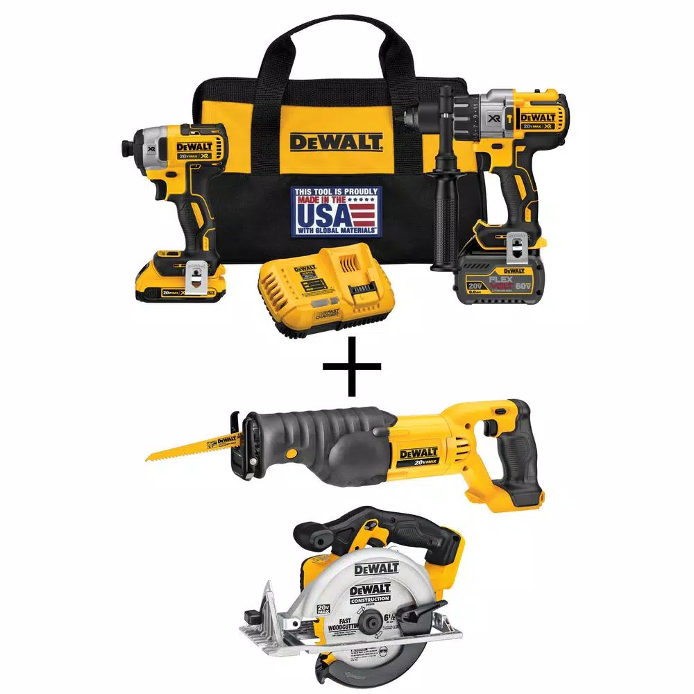 Hot Sale ๐ Power Tool Combo Kits DEWALT 20-Volt MAX Cordless Brushless Combo Kit (2-Tool) With (1) FLEXVOLT 6.0Ah, (1) 20-Volt 2.0 Battery, Circ Saw & Recip Saw ๐ 3 Hot Sale ๐ Power Tool Combo Kits DEWALT 20-Volt MAX Cordless Brushless Combo Kit (2-Tool) With (1) FLEXVOLT 6.0Ah, (1) 20-Volt 2.0 Battery, Circ Saw & Recip Saw ๐