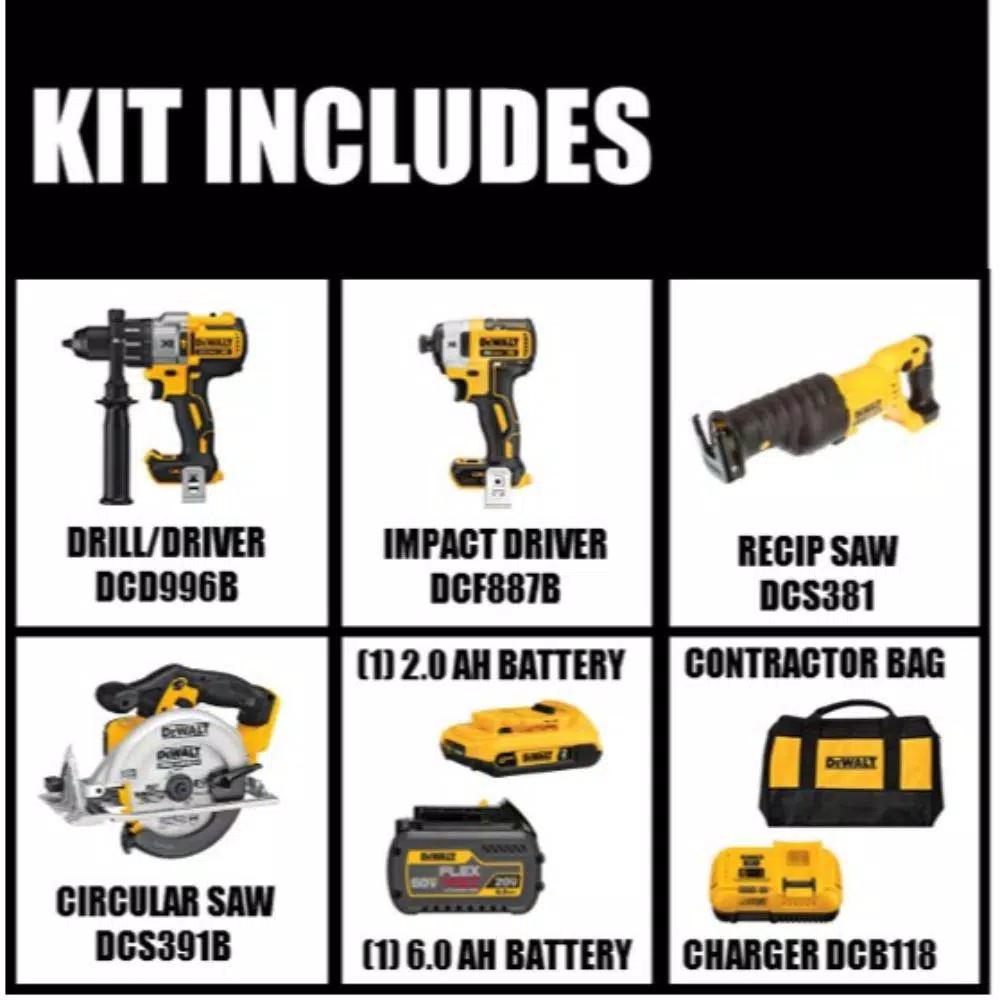 Hot Sale ๐ Power Tool Combo Kits DEWALT 20-Volt MAX Cordless Brushless Combo Kit (2-Tool) With (1) FLEXVOLT 6.0Ah, (1) 20-Volt 2.0 Battery, Circ Saw & Recip Saw ๐ 4 Hot Sale ๐ Power Tool Combo Kits DEWALT 20-Volt MAX Cordless Brushless Combo Kit (2-Tool) With (1) FLEXVOLT 6.0Ah, (1) 20-Volt 2.0 Battery, Circ Saw & Recip Saw ๐ - Image 2