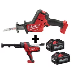 Budget 🎉 Power Tool Combo Kits Milwaukee M18 FUEL 18-Volt Lithium-Ion Brushless Cordless HACKZALL Reciprocating Saw & M18 Caulk Gun With Two M18 6.0Ah Batteries ✔️