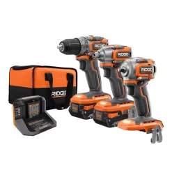 Wholesale π Power Tool Combo Kits RIDGID 18-Volt Lithium-Ion Brushless Cordless SubCompact Combo Kit (3-Tool) With (2) 2.0 Ah Lithium Battery, Charger And Bag π