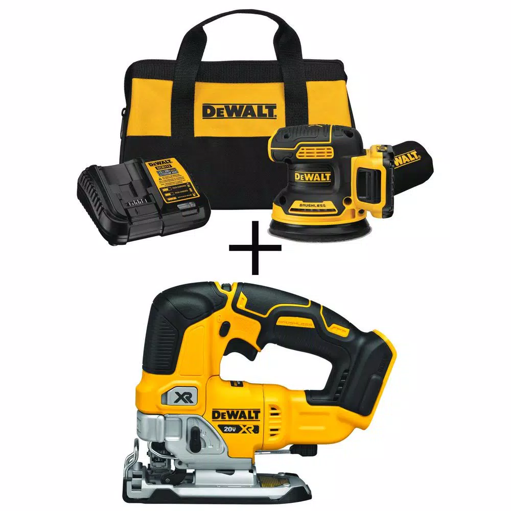 Wholesale 🔔 Power Tool Combo Kits DEWALT 20-Volt MAX XR Cordless Brushless 5 In. Random Orbital Sander With (1) 20-Volt Battery 2.0Ah & Jigsaw ❤️ 3 Wholesale 🔔 Power Tool Combo Kits DEWALT 20-Volt MAX XR Cordless Brushless 5 In. Random Orbital Sander With (1) 20-Volt Battery 2.0Ah & Jigsaw ❤️