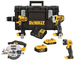 Brand new π― Power Tool Combo Kits DEWALT 20-Volt MAX Lithium-Ion Cordless Combo Kit (4-Tool), 2Ah Battery, 4Ah Battery, Charger, With Tough System Case π