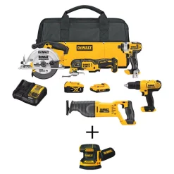 Wholesale π Power Tool Combo Kits DEWALT 20-Volt MAX Cordless Combo Kit (5-Tool) With (1) 20-Volt 4.0Ah Battery, (1) 20-Volt 2.0Ah Battery & 5in. Sander π