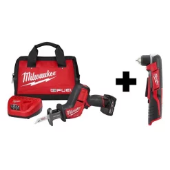 Best deal 🔥 Power Tool Combo Kits Milwaukee M12 FUEL 12-Volt Lithium-Ion Brushless Cordless HACKZALL Reciprocating Saw Kit With Free M12 Right Angle Drill ⌛
