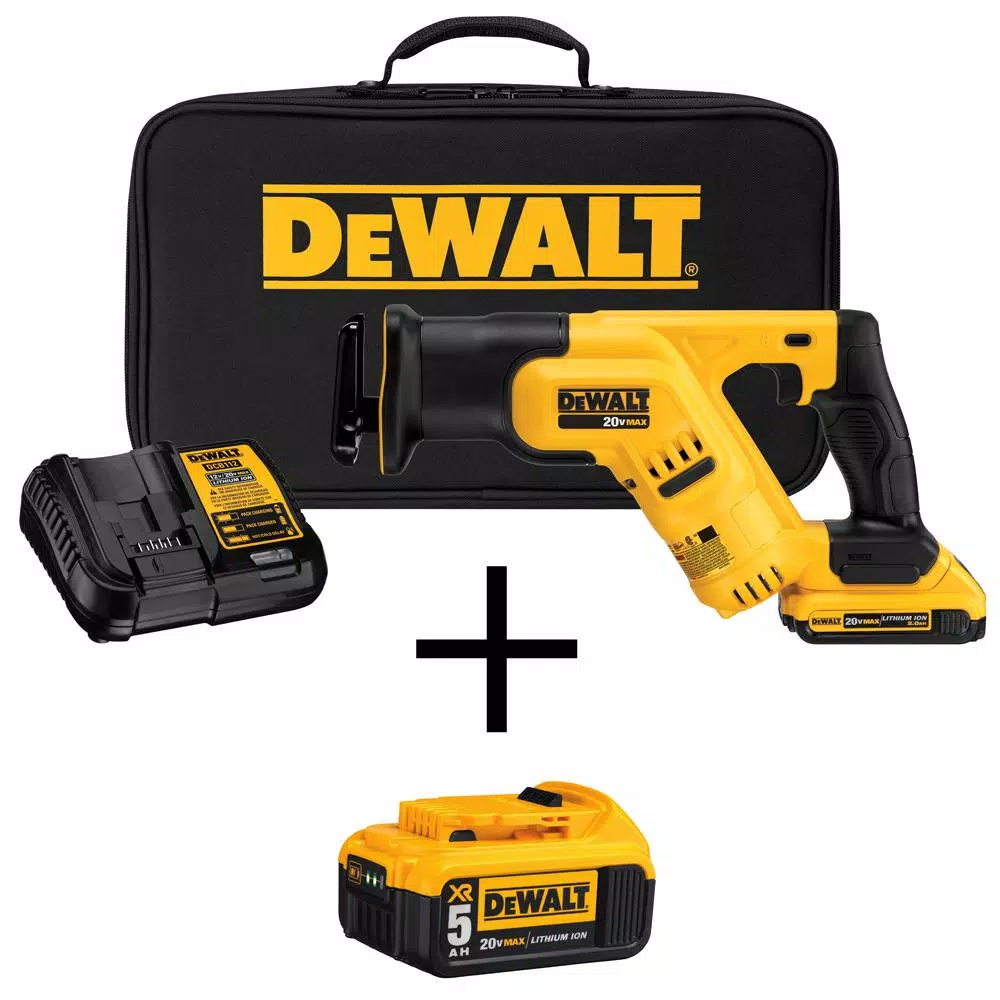 Best Sale 💯 Power Tool Combo Kits DEWALT 20-Volt MAX Cordless Compact Reciprocating Saw With (1) 20-Volt Battery 2.0Ah, (1) 20-Volt Battery 5.0Ah & Charger 🥰 3 Best Sale 💯 Power Tool Combo Kits DEWALT 20-Volt MAX Cordless Compact Reciprocating Saw With (1) 20-Volt Battery 2.0Ah, (1) 20-Volt Battery 5.0Ah & Charger 🥰