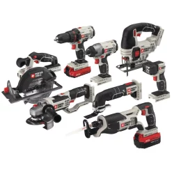Hot Sale 🤩 Power Tool Combo Kits Porter-Cable 20-Volt MAX Lithium-Ion Cordless Combo Kit (8-Tool) With 4.0 Ah Battery, 1.5 Ah Battery, Charger And Bag ✔️