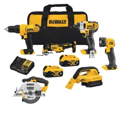 Promo 🥰 Power Tool Combo Kits DEWALT 20-Volt MAX Cordless Combo Kit (6-Tool) With (2) 20-Volt 4.0Ah Batteries & Charger 🥰