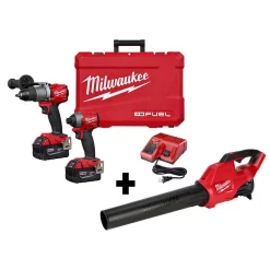 Cheap 👍 Power Tool Combo Kits Milwaukee M18 FUEL 18-Volt Lithium-Ion Brushless Cordless 🔨 Hammer Drill And Impact Driver Combo Kit (2-Tool) With FUEL Blower 🧨