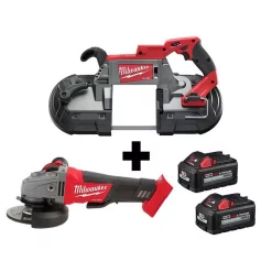 Best Sale 🤩 Power Tool Combo Kits Milwaukee M18 FUEL 18-Volt Lithium-Ion Brushless Cordless Deep Cut Band Saw And Grinder With Two 6.0 Ah Batteries 🔥