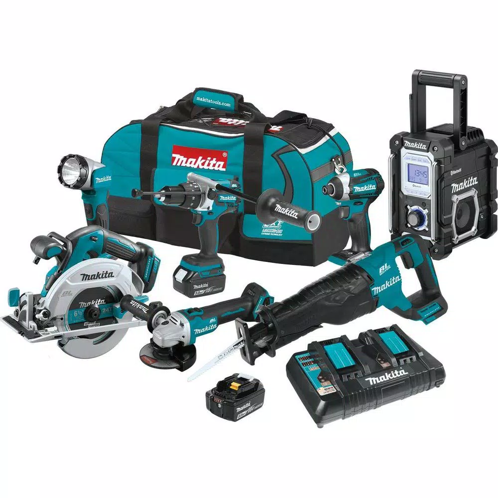 Best Sale ๐ Power Tool Combo Kits Makita 18-Volt LXT Brushless 7-Piece Kit ๐จ Hammer Driver-Drill, Impact Driver, Recipro Saw, Circ Saw, Grinder, Radio, Light 5.0Ah ๐งจ 3 Best Sale ๐ Power Tool Combo Kits Makita 18-Volt LXT Brushless 7-Piece Kit ๐จ Hammer Driver-Drill, Impact Driver, Recipro Saw, Circ Saw, Grinder, Radio, Light 5.0Ah ๐งจ
