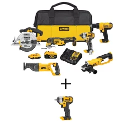 Best reviews of ๐ Power Tool Combo Kits DEWALT 20-Volt MAX Cordless Combo Kit (6-Tool) With (1) 20-Volt 4.0Ah Battery, (1) 2.0Ah Battery & 3/8 In. Impact ๐ง Wrench ๐ฅ