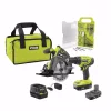 Best deal 💯 Power Tool Combo Kits RYOBI 18-Volt ONE+ Cordless 2-Tool Combo Kit W/ Drill/Driver, Circular Saw W/ BONUS Black Oxide Drill & Drive Kit (31-Piece) ⭐