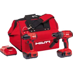 Promo 🥰 Power Tool Combo Kits Hilti 22-Volt Lithium-Ion Keyless Chuck Cordless 🔨 Hammer Drill Driver/Brushless Impact Driver Combo Kit (Batteries Included) 👏