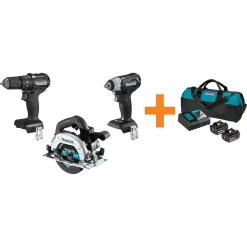 Best reviews of π Power Tool Combo Kits Makita 18V LXT Sub-Compact Brushless 1/2 In. π¨ Hammer Driver Drill, Circular Saw And Recipro Saw With Bonus 18V LXT Starter Pack π