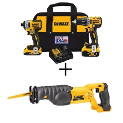 Flash Sale ๐ Power Tool Combo Kits DEWALT 20-Volt MAX XR Cordless Brushless ๐จ Hammer Drill/Impact Combo Kit (2-Tool) With (1) 4.0Ah, (1) 2.0Ah Battery & Recip Saw ๐