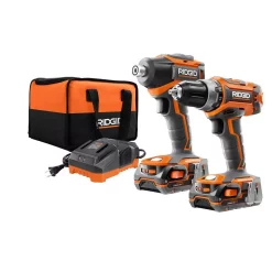 Budget 🛒 Power Tool Combo Kits RIDGID 18-Volt Lithium-Ion Cordless Brushless Drill/Driver And Impact Driver Combo Kit W/(2) 1.5 Ah Batteries, Charger, And Bag 🤩