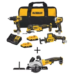 Best reviews of β¨ Power Tool Combo Kits DEWALT ATOMIC 20-Volt MAX Cordless Brushless Combo Kit (4-Tool), 4-1/2 In. Circular Saw, (2) 2.0 Ah Batteries, Charger & Bag β