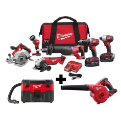 Wholesale π Power Tool Combo Kits Milwaukee M18 18-Volt Lithium-Ion Cordless Combo Tool Kit (6-Tool) With M18 Wet/Dry Vacuum And Blower β