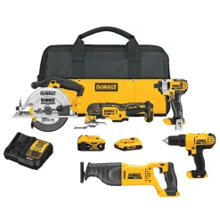 Flash Sale ๐ Power Tool Combo Kits DEWALT 20-Volt MAX Cordless Combo Kit (5-Tool) With (1) 20-Volt 4.0Ah Battery, (1) 20-Volt 2.0Ah Battery & Charger ๐