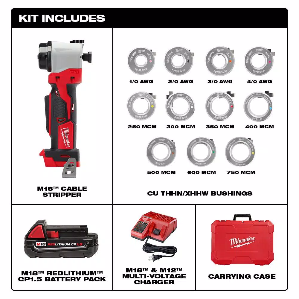 Wholesale โค๏ธ Specialty Power Tools Milwaukee M18 18-Volt Lithium-Ion Cordless Cable Stripper Kit For Cu THHN/XHHW Wire ๐ฅ 4 Wholesale โค๏ธ Specialty Power Tools Milwaukee M18 18-Volt Lithium-Ion Cordless Cable Stripper Kit For Cu THHN/XHHW Wire ๐ฅ - Image 2
