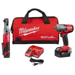 Deals ⭐ Specialty Power Tools Milwaukee M12 FUEL 3/8 In. Ratchet And 1/2 In. Fuel Midtorque Impact 🔧 Wrench Kit 😉