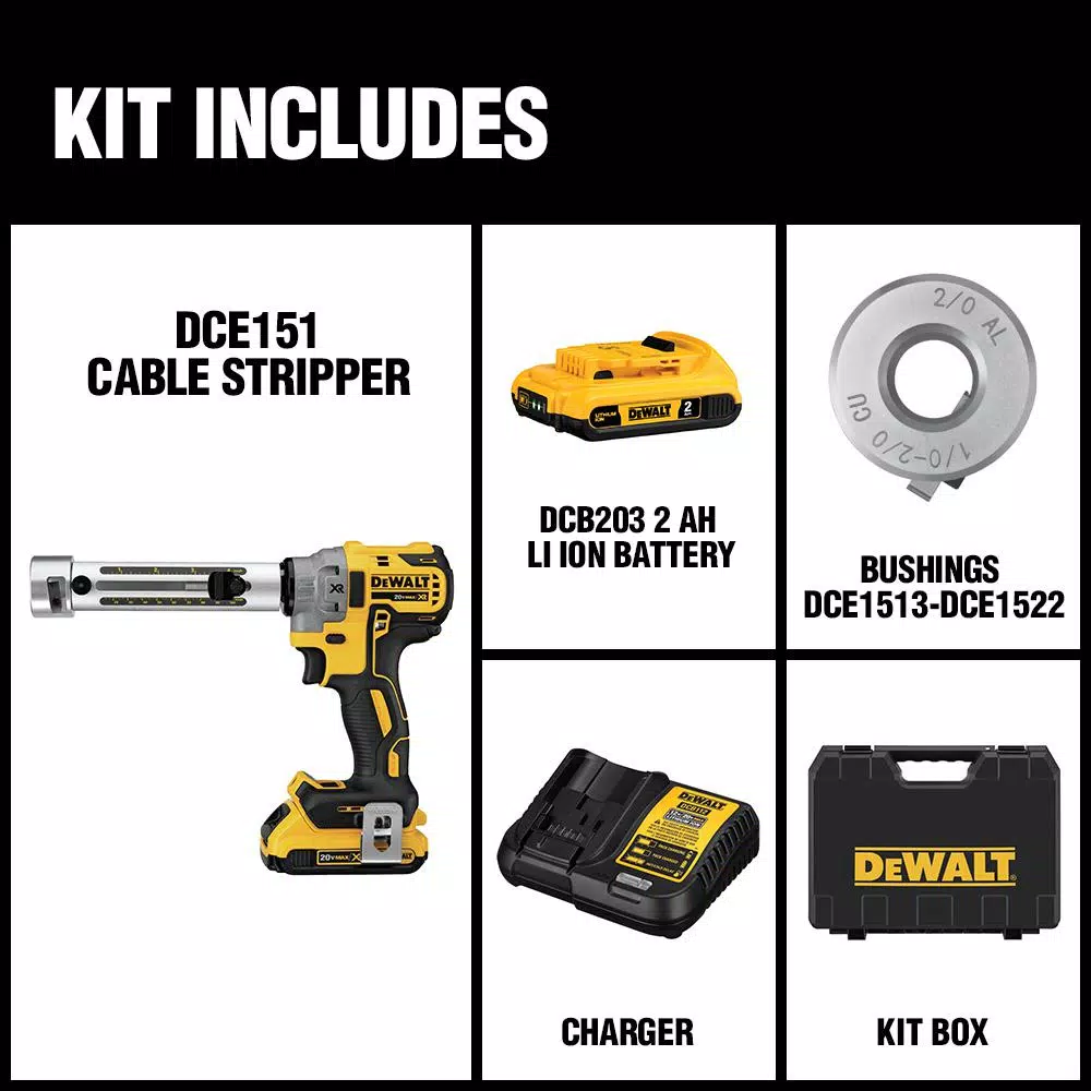 Best reviews of โญ Specialty Power Tools DEWALT 20-Volt MAX XR Cordless Brushless Cable Stripper, 20 Bushings, (1) 20-Volt 2.0Ah Battery & Charger ๐ 4 Best reviews of โญ Specialty Power Tools DEWALT 20-Volt MAX XR Cordless Brushless Cable Stripper, 20 Bushings, (1) 20-Volt 2.0Ah Battery & Charger ๐ - Image 2