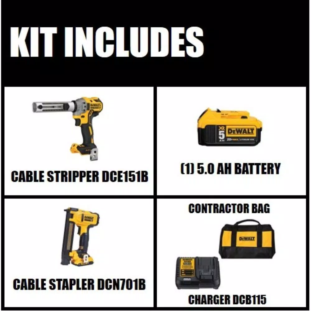 Best deal ๐ Specialty Power Tools DEWALT 20-Volt MAX XR Cordless Brushless Cable Stripper With Stapler, (1) 20-Volt 5.0Ah Battery & (1) 20-Volt 2.0Ah Battery ๐ 4 Best deal ๐ Specialty Power Tools DEWALT 20-Volt MAX XR Cordless Brushless Cable Stripper With Stapler, (1) 20-Volt 5.0Ah Battery & (1) 20-Volt 2.0Ah Battery ๐ - Image 2