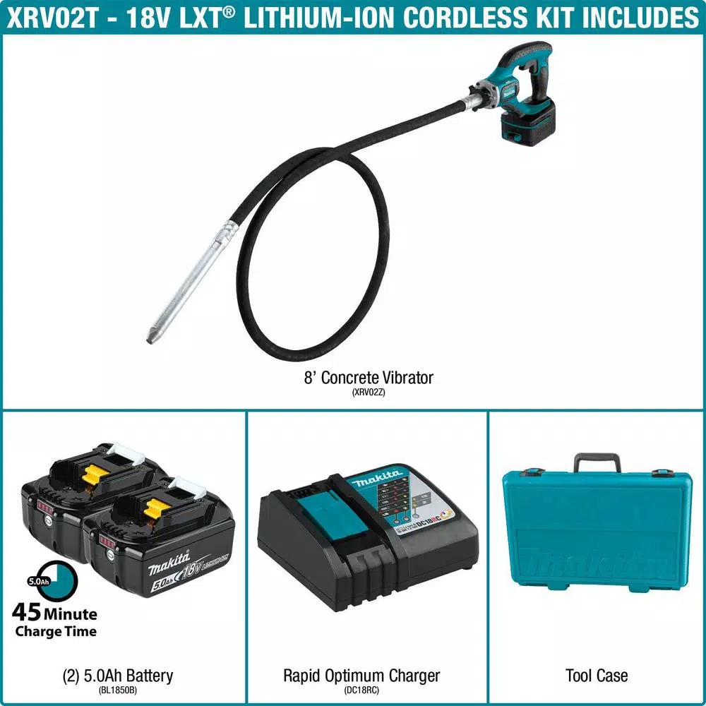 Flash Sale ๐ Specialty Power Tools Makita 18-Volt 5.0Ah LXT Lithium-Ion Cordless 8 Ft. Concrete Vibrator Kit โจ 4 Flash Sale ๐ Specialty Power Tools Makita 18-Volt 5.0Ah LXT Lithium-Ion Cordless 8 Ft. Concrete Vibrator Kit โจ - Image 2