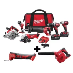New 🌟 Power Tool Combo Kits Milwaukee M18 18-Volt Lithium-Ion Cordless Combo Tool Kit (4-Tool) With M18 Oscillating Multi-Tool And Blower 😀