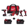 Best Sale 👏 Power Tool Combo Kits Milwaukee M18 18-Volt Lithium-Ion Cordless Combo Tool Kit (4-Tool) W/ 2 Additional 5.0Ah Batteries ⌛ -Specialty-Power-Tools Shop unnamed file 766